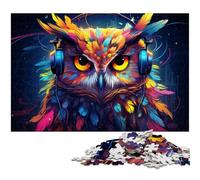 Colorful Owl 1000Pc Adults Jigsaw Puzzle Difficult Puzzles for Adults Challenging Brain Teaser for Teenagers, Family Game Night Fun 50x75CM/19.68x29.52inch