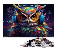 Colorful Owl 1000Pc Adults Jigsaw Puzzle Puzzles for Adults Challenging DIY Brain Teaser, Perfect Family Game Or Decorative Gift 50x75CM/19.68x29.52inch