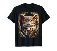 Colorful Owl Art Cute Forest Animal Autumn Aesthetic Fall T-Shirt