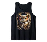 Colorful Owl Art Cute Forest Animal Autumn Aesthetic Fall Tank Top