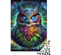 Colorful Owl Art Print Jigsaw Puzzles Puzzles for Adults Kids. 1000 Pieces Whimsical Challenge Toy Educational Game Home Decoration for Educational Games Gifts 70x50cm/1000pcs