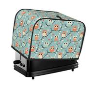 Colorful Owl Cute Print Toaster Cover 2 Slice - Toaster Oven Covers with Pockets for Kitchen Small Appliance Cover and Fingerprint Protection, Machine Washable