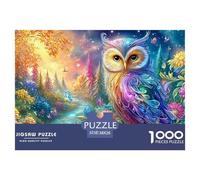 Colorful Owl in A Vibrant, Magical Forest 1000 Piece Jigsaw Puzzle Owl Educational & Challenging for Kids & Adults 38x26cm/1000pcs
