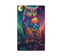 Colorful Owl in The Forest Single Toggle Blank Wall Plate Light Switch Cover Decorative 1 Gang for Kitchen Room Bathroom Size 11.4x7cm