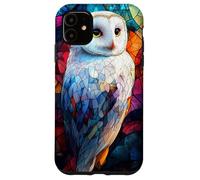 Colorful Owl in Twilight Glass Mosaic Design Case for iPhone 11