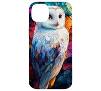 Colorful Owl in Twilight Glass Mosaic Design Case for iPhone 14 Plus