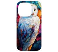 Colorful Owl in Twilight Glass Mosaic Design Case for iPhone 14 Pro