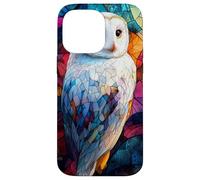 Colorful Owl in Twilight Glass Mosaic Design Case for iPhone 14 Pro Max