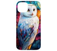 Colorful Owl in Twilight Glass Mosaic Design Case for iPhone 15 Plus