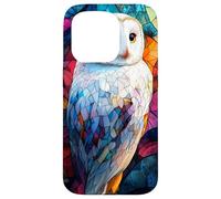 Colorful Owl in Twilight Glass Mosaic Design Case for iPhone 15 Pro
