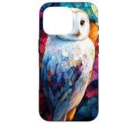 Colorful Owl in Twilight Glass Mosaic Design Case for iPhone 16 Pro