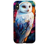 Colorful Owl in Twilight Glass Mosaic Design Case for iPhone X/XS
