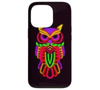 Colorful Owl Line Art Geometric Abstract Night Bird Graphic Case for iPhone 13 Pro