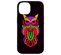Colorful Owl Line Art Geometric Abstract Night Bird Graphic Case for iPhone 14