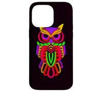 Colorful Owl Line Art Geometric Abstract Night Bird Graphic Case for iPhone 14 Pro Max