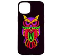 Colorful Owl Line Art Geometric Abstract Night Bird Graphic Case for iPhone 15 Plus