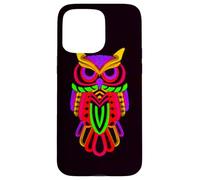 Colorful Owl Line Art Geometric Abstract Night Bird Graphic Case for iPhone 15 Pro Max