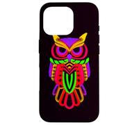 Colorful Owl Line Art Geometric Abstract Night Bird Graphic Case for iPhone 16 Pro
