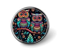 Colorful Owl Pictures Backpack Pin Cute Brooch Decoration Brooches for Women Mens Lapel Pins for Suits Fashion Button Badges for Hat Backpacks Purses Jackets Shirt Suit Lapels-Square