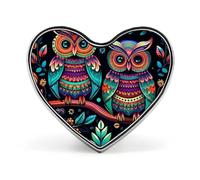 Colorful Owl Pictures Fashion Brooch Pin - National Flag And Cute Smiling Dog 1 Inch Cute Enamel Heart Badges, Metal Lapel Pins for Men & Women, Decorative Metal Pinback for Hats, Shirts, Bags, Jacket