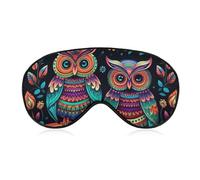 Colorful Owl Pictures Sleep Mask for Women Men Side Sleeper Eye Cover with Adjustable Strap Soft Breathable Blackout Mask Slip-Free Deep Sleeping Travel Essentials