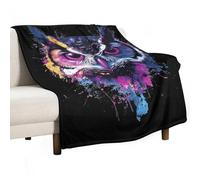 Colorful Owl Watercolor Lightweight Throw Blanket for Bed Couch Soft Flannel Blankets Large Warm Plush Throws 40"x60"