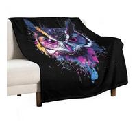 Colorful Owl Watercolor Lightweight Throw Blanket for Bed Couch Soft Flannel Blankets Large Warm Plush Throws 60"x80"
