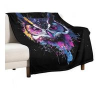 Colorful Owl Watercolor Lightweight Throw Blanket for Bed Couch Soft Flannel Blankets Large Warm Plush Throws 40"x50"