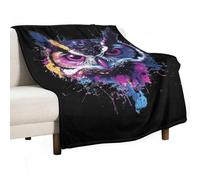 Colorful Owl Watercolor Lightweight Throw Blanket for Bed Couch Soft Flannel Blankets Large Warm Plush Throws 30"x50"
