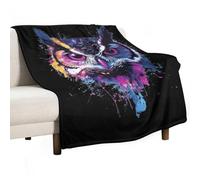 Colorful Owl Watercolor Lightweight Throw Blanket for Bed Couch Soft Flannel Blankets Large Warm Plush Throws 50"x70"