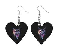 Colorful Owl Watercolor Trendy Wooden Earrings Lightweight Charms Pendant Hooks Gifts for Women Circular