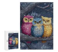 Colorful Owls Night Tree Branch Puzzle 1000 Teile Schwer Puzzle Spielzeug Lernspiel Impossible Herausforderungsspielzeug Für Erwachsene Kinder 300 PCS