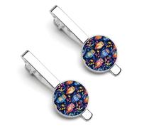 Colorful Owls Watercolor Casual Tie Clips for Men 1 Pair Classic Tie Bars Suit Jewelry Gift for Father Husband Boyfriend 5.5x2.2cm