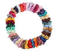 Colorful Pack of 60 Girls Gym Hair Scrunchies Bun Maker Updo Tool Gift Set - Premium Fabric - Soft & Hair Bands - Elastic Hair Accessories - Random Colors - Diameter 10.5cm