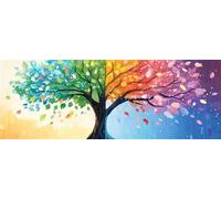 Colorful Paint by Numbers for Adults Beginners, 10x30 Inch Large Paint by Numbers Tree of Life, Easy DIY Acrylic Oil Painting by Numbers Crafts for Home Wall Decor, Gifts (Without Frame) -H764