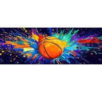 Colorful Paint by Numbers for Adults Beginners, 34x101 Inch Large Paint by Numbers Basketball, Easy DIY Acrylic Oil Painting by Numbers for All Ages Crafts for Home Wall Decor (Without Frame) -H851