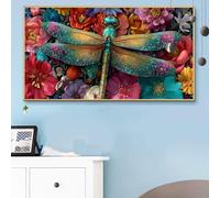 Colorful Paint by Numbers for Adults Beginners, DIY Paint by Numbers Dragonfly Large 40x90 Colored Canvas Drawing, Acrylic Pigment Paintwork Kit Hobbies for Adults, Halloween Decorations, Gifts Q6-84