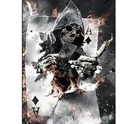Colorful Paint by Numbers Kits with Brushes and Acrylic Pigment DIY Canvas Painting for Kids Adults Beginner, Paint by Numbers DIY Oil Painting - 16 x 20 inch - grim Reaper Skeleton -frameless