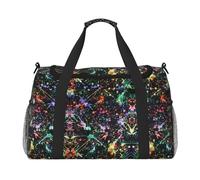 Colorful Paint Full Print Travel Duffle Bag with Adjustable Shoulder Strap,Large Capacity Twill Polyester Crossbody Bag for Gym,Weekend Trips Outdoor Activities