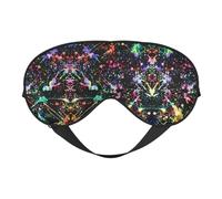 Colorful Paint Printing Reversible Design Sleep Mask, Ideal for Camping, Meditation & Shifts, Snug Fit,No Light Leakage