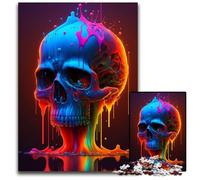Colorful Paint Skull JigsawPuzzle 1000 Pieces for Adults cardboard Jigsaw Puzzles for Adults Ideal DIY Decor & Brain Teaser Gift 26X38CM/10.23x14.96inch