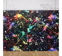 Colorful Paint Splash Photography Backdrop Abstract Graffiti Style Background Neon Glow Hip Hop Disco Birthday Party Poster 250x180CM