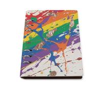 Colorful Paint Splatter Art A5 Loose Leaf Notebook, Premium PU Leather Refillable 6-Ring Binder Journal, Durable Cover Lined Paper Lay Flat Design for Writing Journaling and Organization