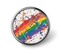 Colorful Paint Splatter Art Button Pin, Round Badge Brooch Pin