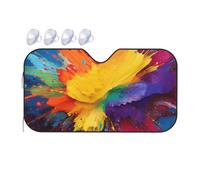 Colorful Paint Splatter Art Car Windshield Sun Shade Foldable Car Sun Shade Front Windshield Sunshade Windshield Cover Reflective Sun Visor Keep Your Vehicle Cool for Most Sedans SUV Truck