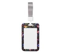 Colorful Paint-Standard Print Badge Holder with Breakaway Lanyard,Work Name Tag Breakaway Lanyard Id Card Protector Case
