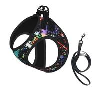 Colorful Paint-Standard Print Reflective No Choke Pet Vest Harness,Adjustable Soft Padded Dog Harness With Easy Control Handle