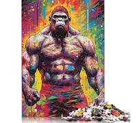 Colorful Painting of Gorilla Jigsaw Puzzles 500 Pieces for Adults Jigsaw Puzzles for Adults 500 Piece Puzzle Educational Games 500pcs (52x38cm)