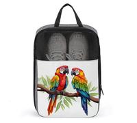 Colorful Pair of Parrots Shoe Bag for Travel Daily Use Anti-dust Storage Carrier Golf Shoe Pouch