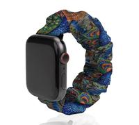 Colorful Paisley Peacock Rainbow Bird Scrunchies Watch Band Compatible with IWacth Series Replacement Strap 38mm/40mm